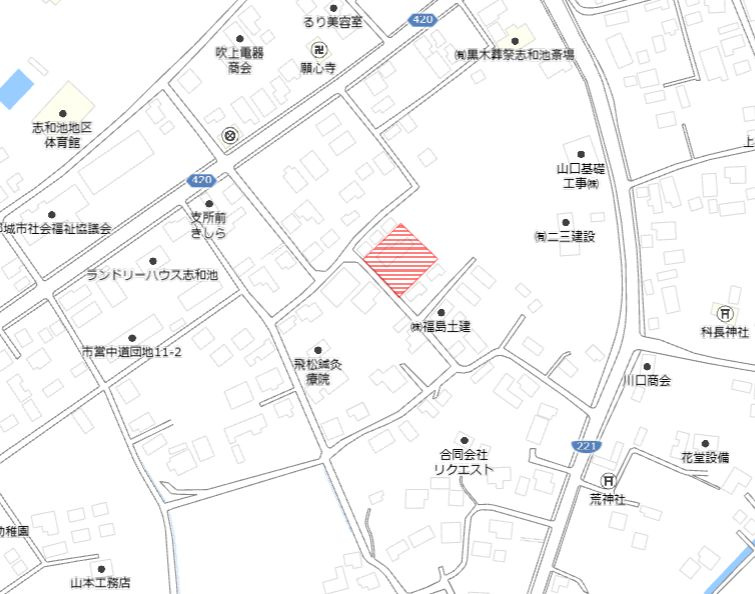 都城市上水流町の売地の土地図