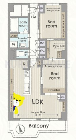 イトーピア向日マンションC棟　6階の間取り