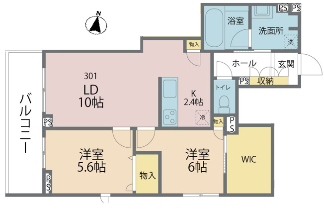 【間取り】 | Luana北戸田 | 2LDK　62.32㎡
