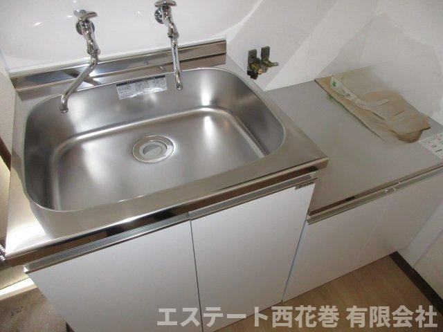コーポ伊藤のキッチン|まな板を置く場所がありませんので工夫をお願いします。