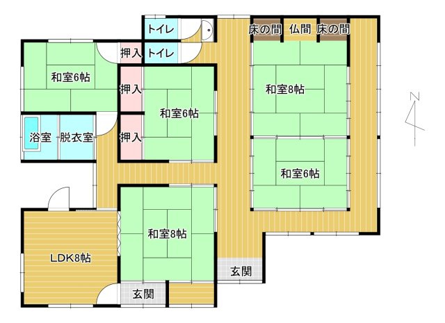 串間市桂原中古住宅の間取り