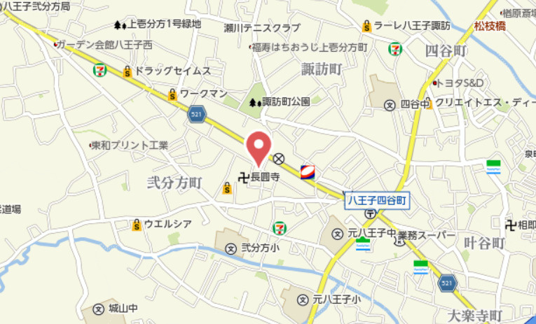 祝：成約済み　八王子市　大楽寺町　新築戸建て　の地図|～仲介手数料無料☆八王子ひなた不動産～八王子市大楽寺町　新築戸建て
