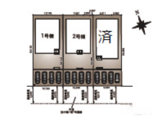 都城市一万城町第2-3棟（2号棟）の区画図|配置図（2号棟）