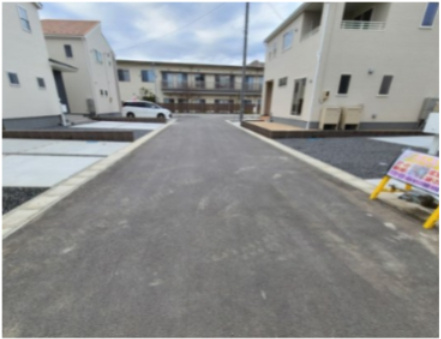 【新築戸建】　錦町江栗馬場第1の前面道路含む現地写真|南側6.0ｍ前面道路