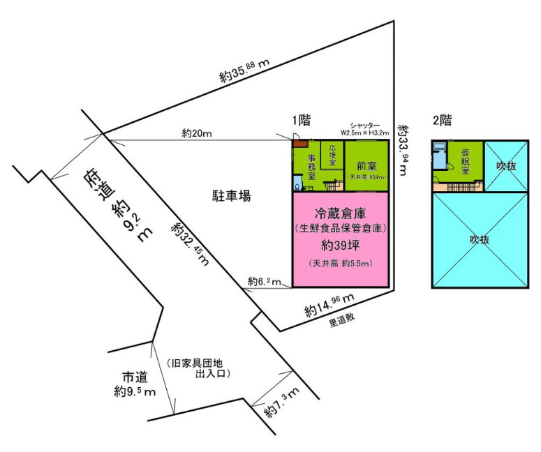 堺市美原区太井の倉庫の間取り