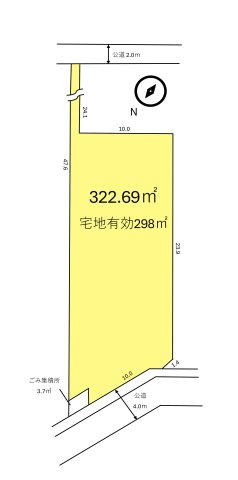 土地　川越市久下戸　の区画図|約97坪の敷地です