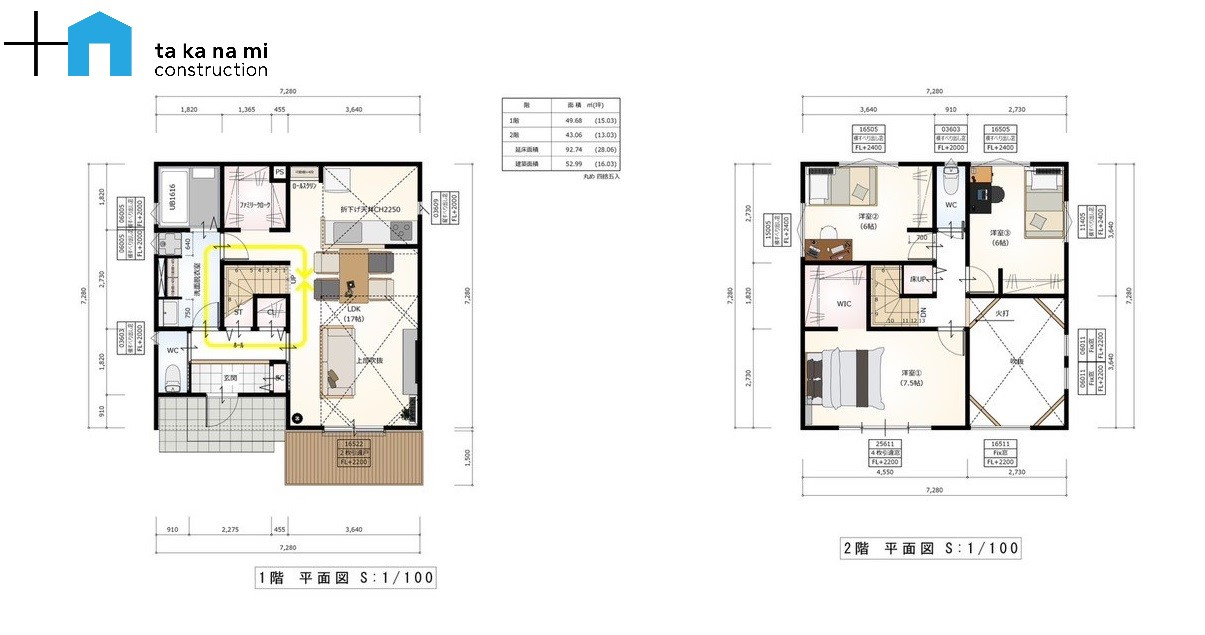 土地　川越市久下戸　の参考プラン|参考プラン：高波建設　建物価格2,024万円※建物本体価格になります。諸費用、改良工事等は含んでおりません。