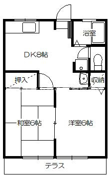 シティハイムサンポートⅠ　Ⅱの間取り