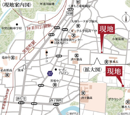リーブルガーデン／中央区黒髪第三／２号棟の地図