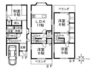 【間取り】 | 金岡町戸建