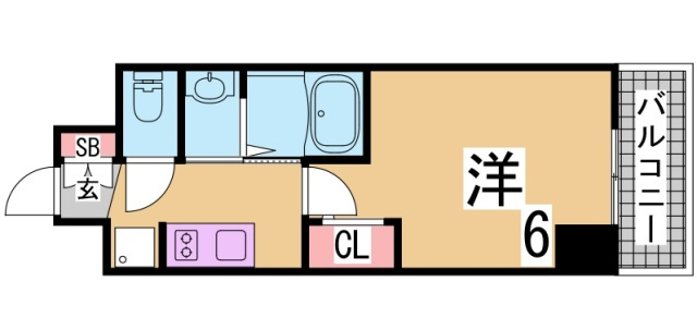 神戸市兵庫区湊町１丁目の賃貸マンションの間取り