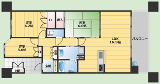 【間取り】 | プラウド江坂