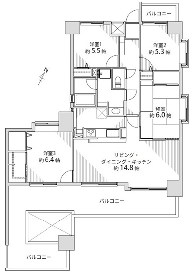 【間取り】 | ヴェルディ宇品東