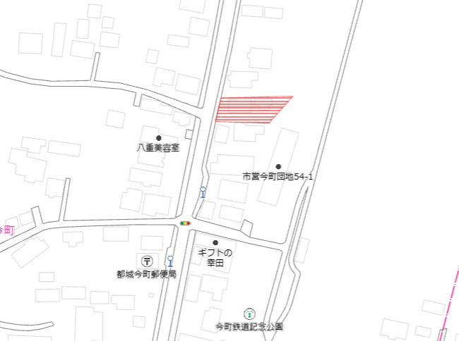 都城市今町の売地の土地図
