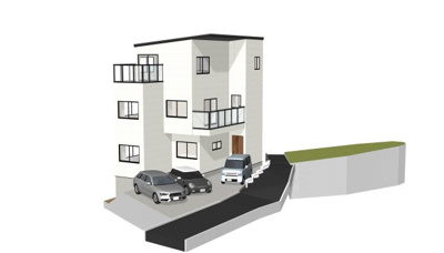 【外観パース】 | 篠栗町中央4丁目土地 | プランの一例です。建築のご相談承ります。