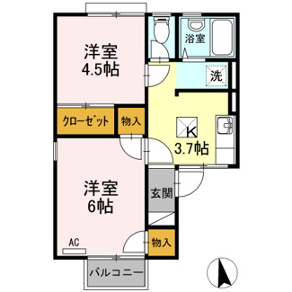 【間取り】 | コーポ佐野 北棟