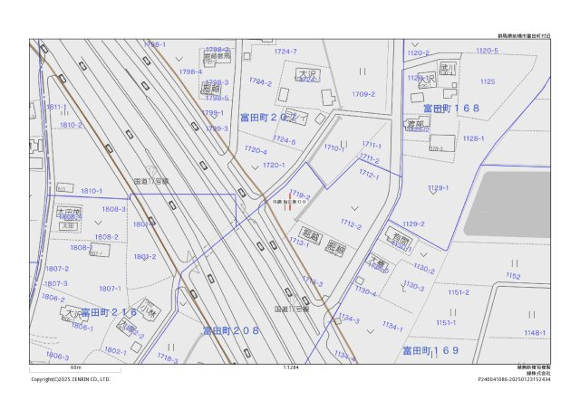[農地]前橋市富田町1719-2(青地)の地図