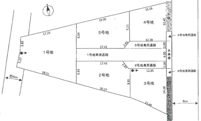加古川市野口町野口Ⅲ（全5）土地　1号地の土地図|1号地。敷地約68.3坪です。