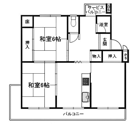 【間取り】 | 円明寺ヶ丘団地L棟 | 専有面積54.52㎡