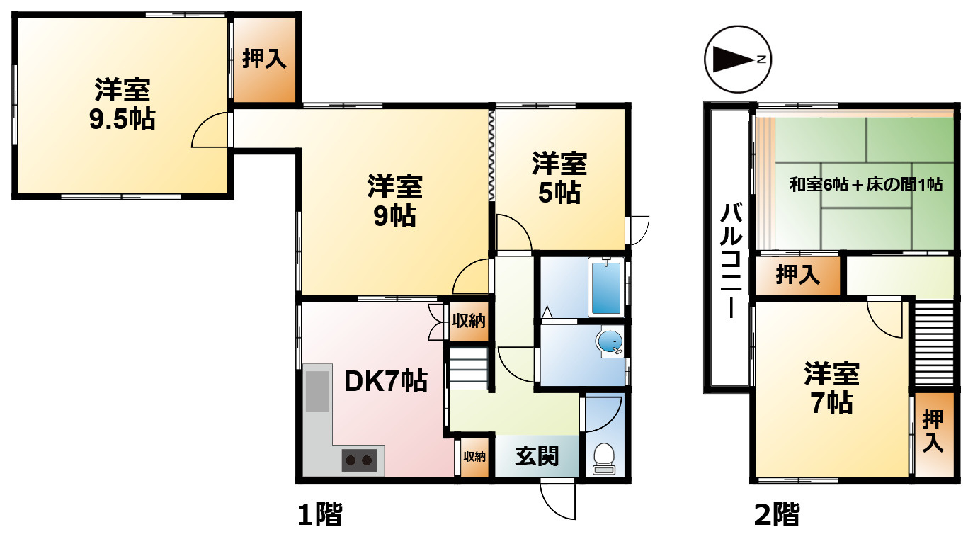 市原貸家２の間取り