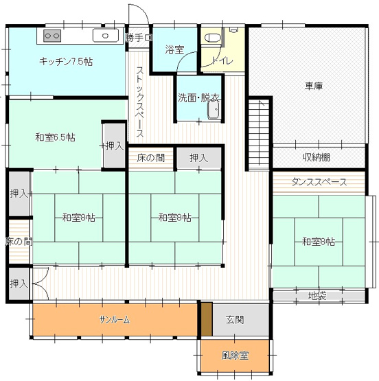 【間取り】 | 長井市森　中古戸建