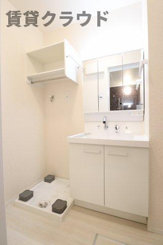D-roomちはら台Gの洗面所|伸縮自在のシャワーホース♪朝のドタバタもこれなら解決！