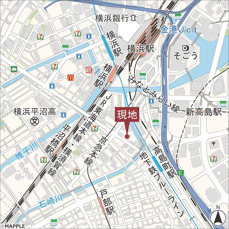 ブランシエスタ横浜高島町の地図