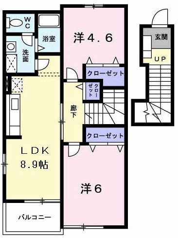 【間取り】 | エヴァーグリーン吉富Ａ