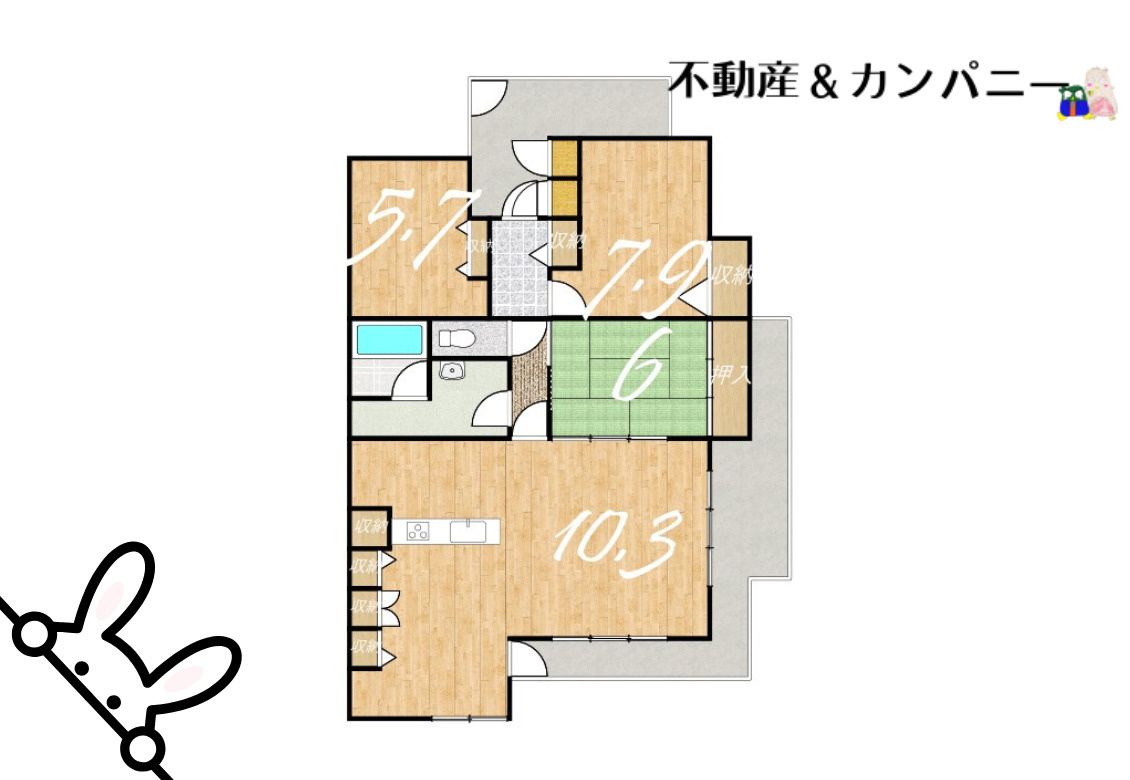 ロケーションが素敵な3LDKの間取り
