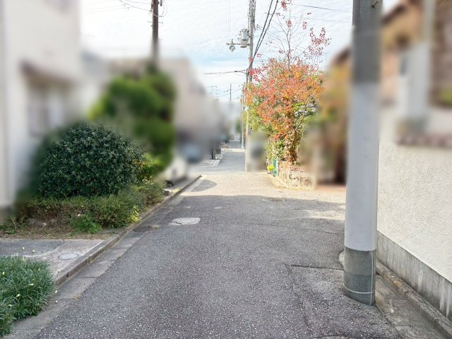 大原町　売土地の周辺|ほとんど車の通行がなく、居住者が駐車のために利用するだけの静かな前面道路
落ち着いた住環境が保たれ、安心して暮らせます