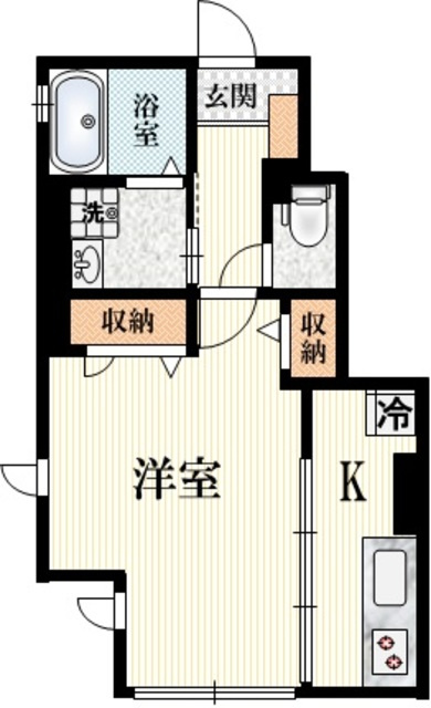 ベニの間取り|1フロア2住居