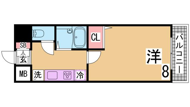 神戸市須磨区妙法寺字荒打の賃貸マンションの間取り