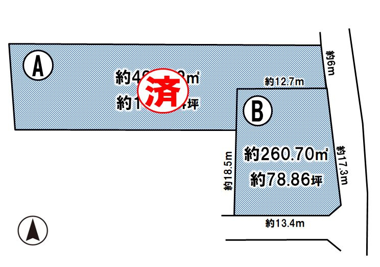 《分譲地》古河市諸川　全2区画の区画図|残り1区画！！
