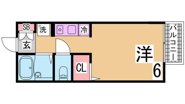 神戸市須磨区東町２丁目のアパートの間取り