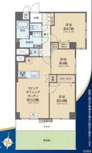 多摩川スカイハイツの間取り|専用庭ございます。

