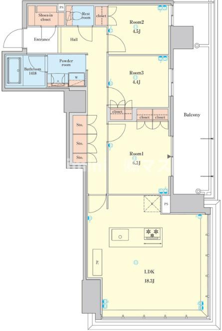 ＲＪＲ堺筋本町タワーの間取り