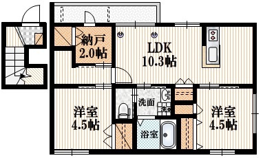 プロキオンの間取り|★１フロア２部屋・角部屋★　★ペット複数頭飼育可★