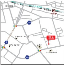 福島市町庭坂字柿ノ下　中古戸建の地図