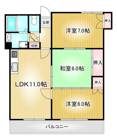 振甫ニューコーポの間取り|振甫ニューコーポ