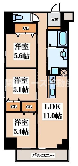 【間取り】 | プレサンスNEO新深江リュミエル