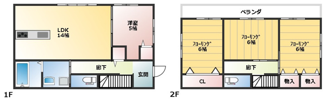 【間取り】 | 鉾田市梶山　中古戸建
