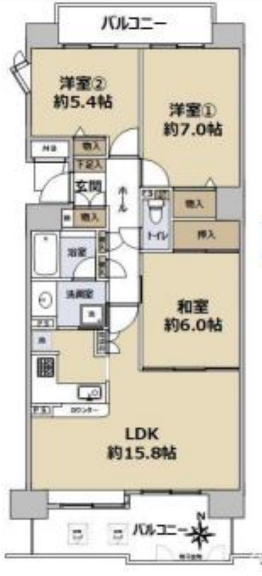 シティ能見台いこいの街c棟【仲介手数料無料】の間取り