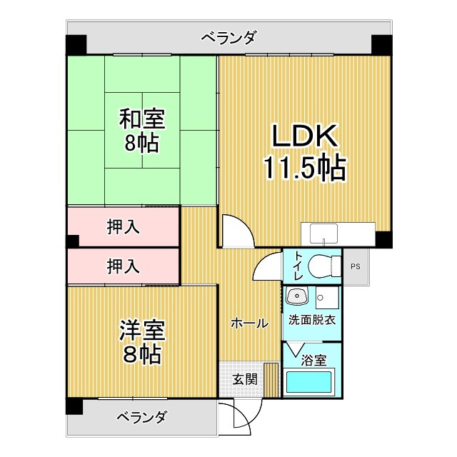 ファミールマンション広川の間取り