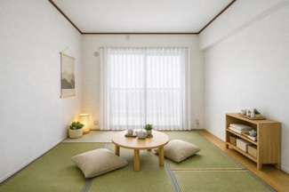 【和室】 | ハイツ浜大津 | ※本画像はAIにより生成したイメージパースです。実際の室内とは一部仕様が異なります。