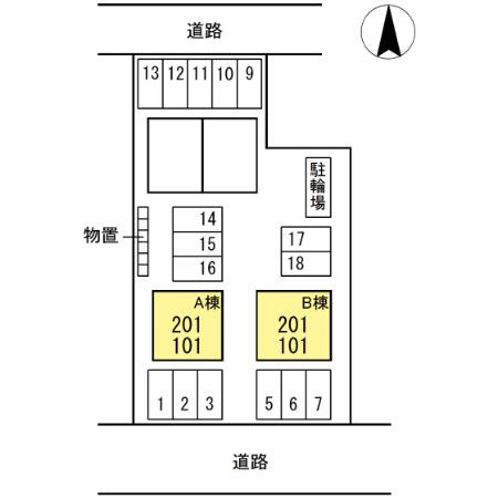 アジュール　Ｂの区画図