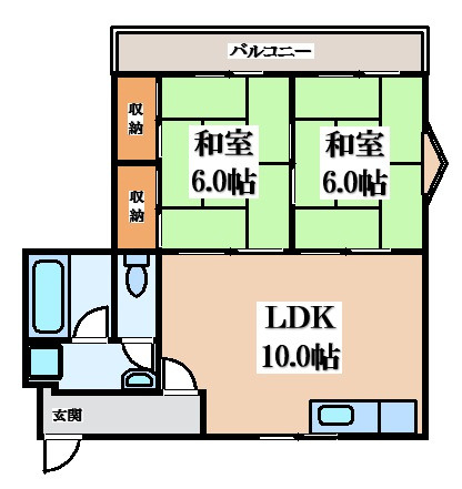 【間取り】 | ビートル山本北E棟