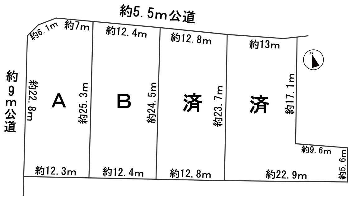 ６４７３１　安八郡輪之内町大薮分譲地の区画図