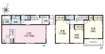 佐伯区藤垂園　№35147の間取り|3ＬＤＫ