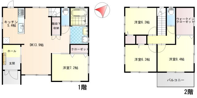 連島町鶴新田　戸建ての間取り