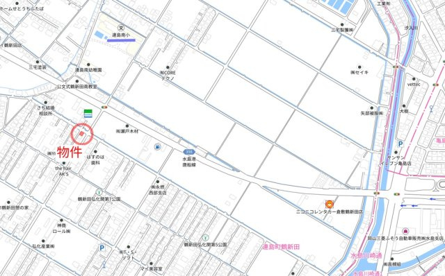 連島町鶴新田　戸建ての地図